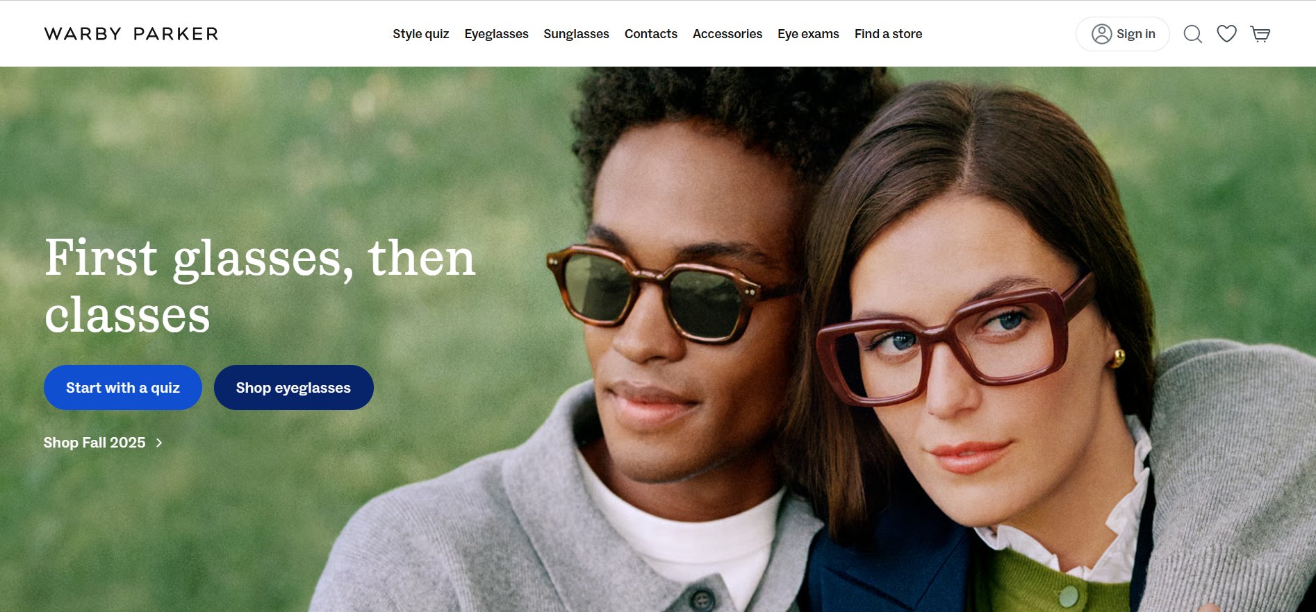 Quiz / Survey-style lead forms – Warby Parker