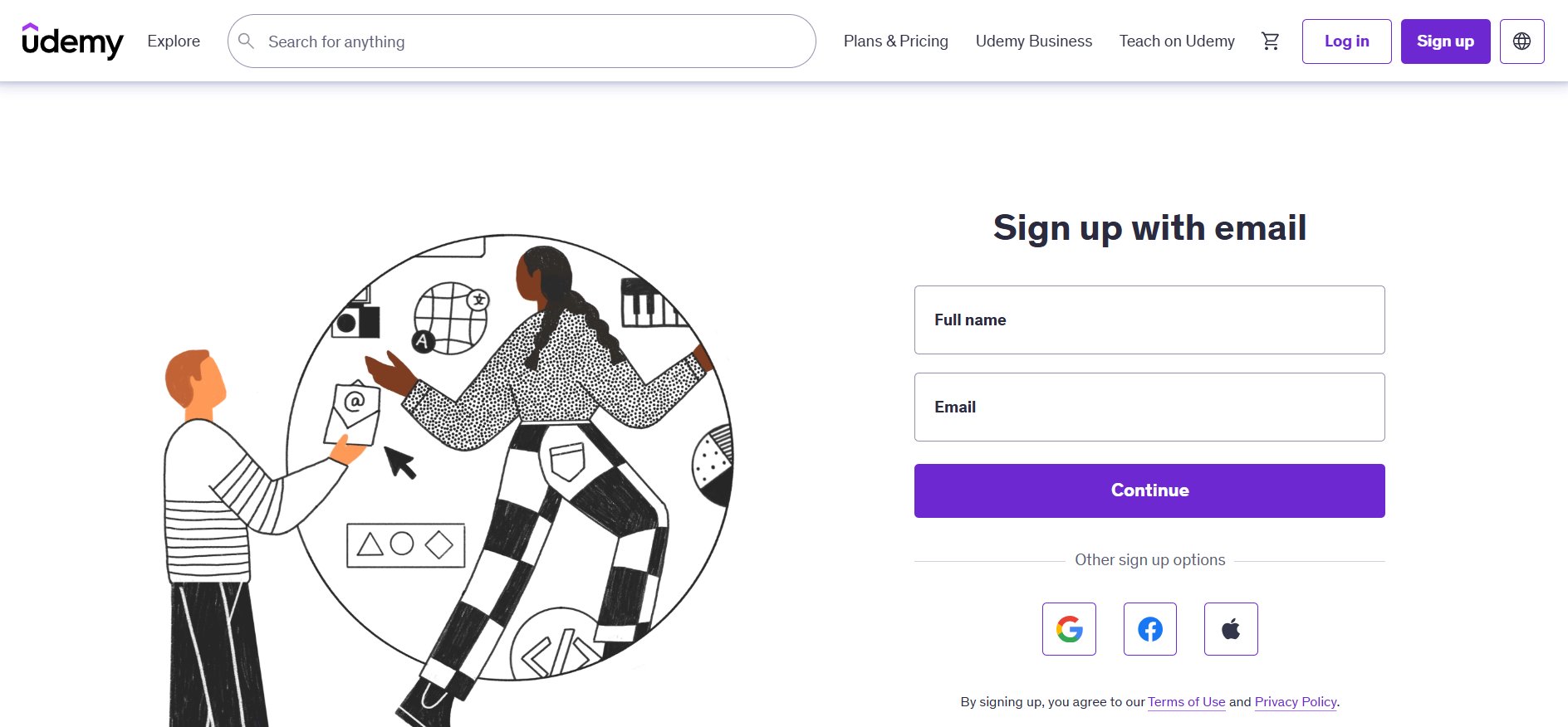 Course enrollment forms – Udemy