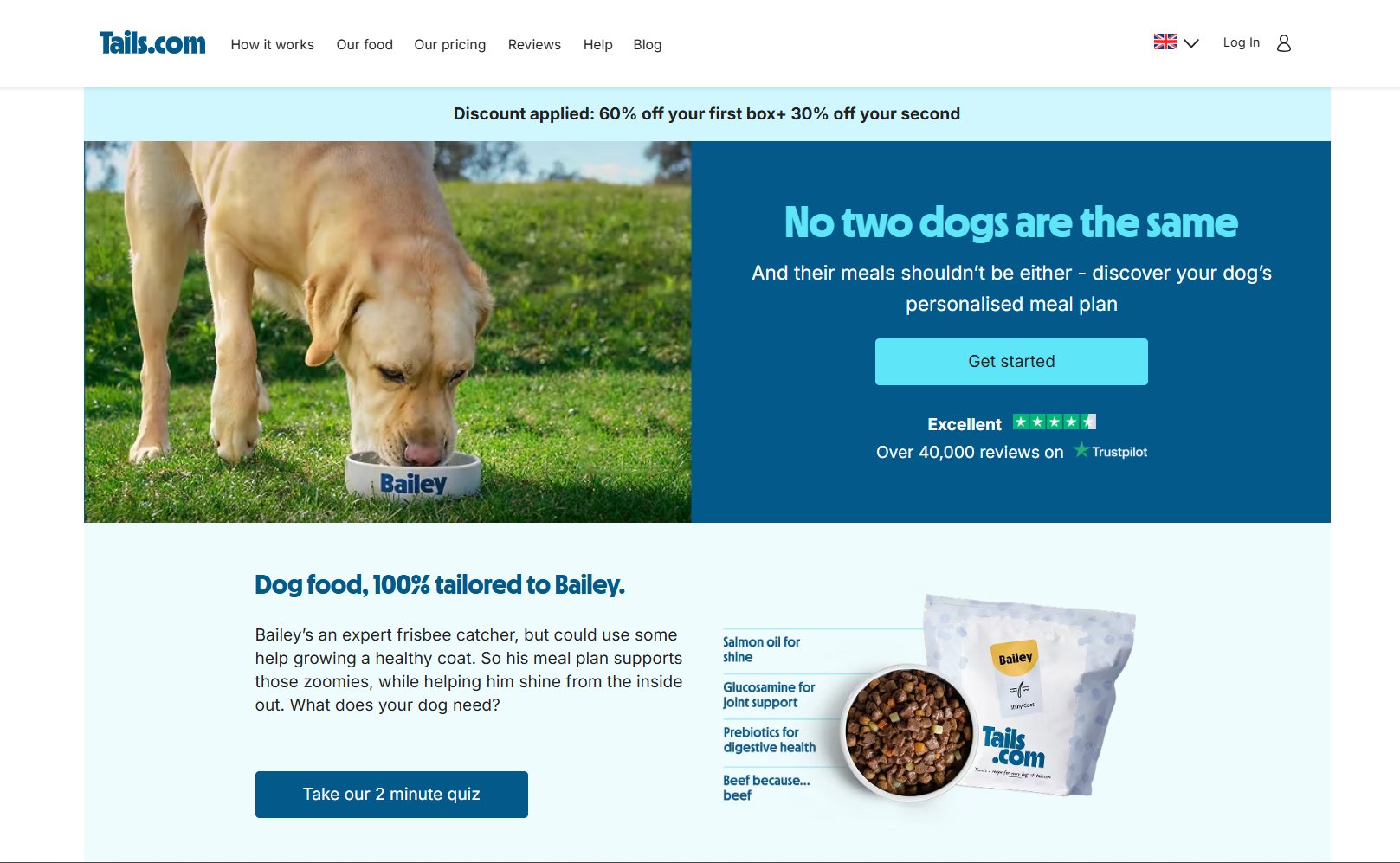 Quiz funnel – Tails.com