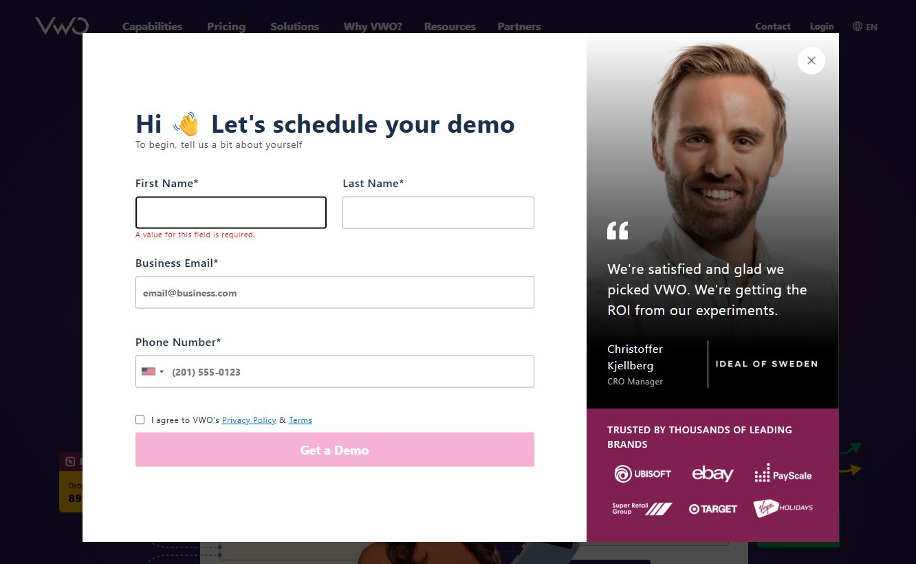 Request demo forms - VWO