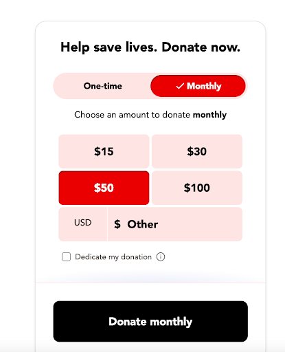 Doctors Without Borders donation page