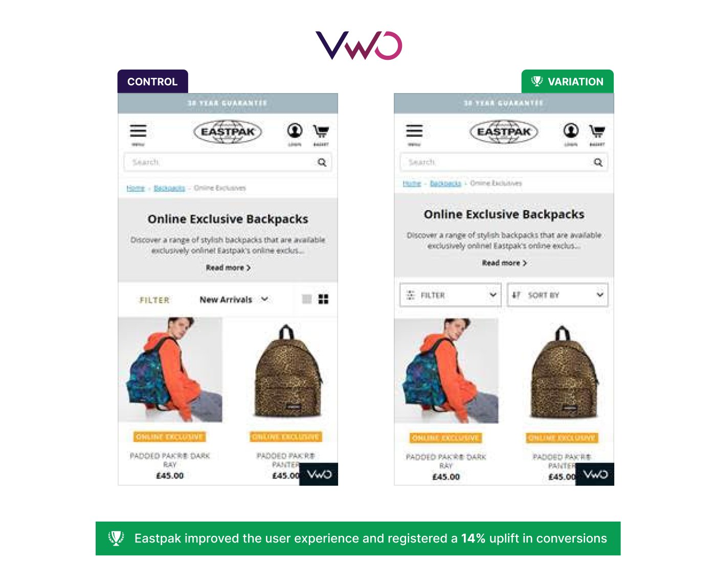 Eastpak - Landing Page Case Study #5