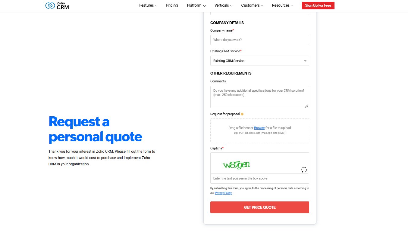 Inquiry Forms - Zoho