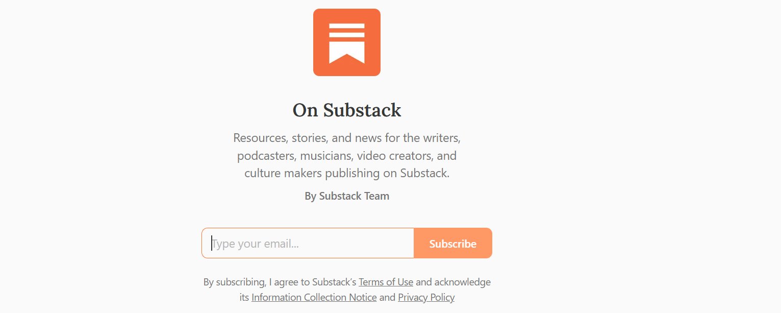 Subscription form - Substack