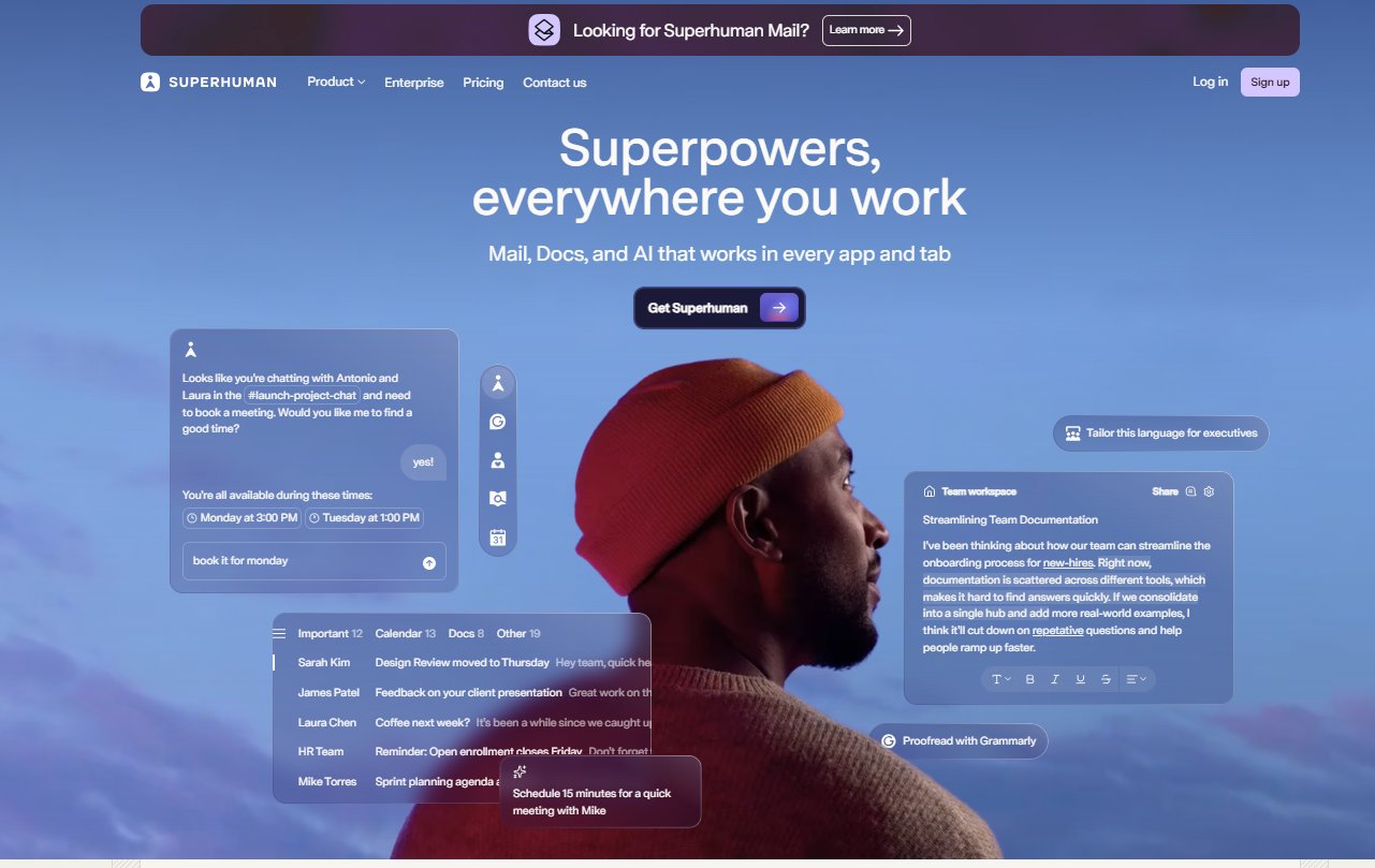 Superhuman landing page
