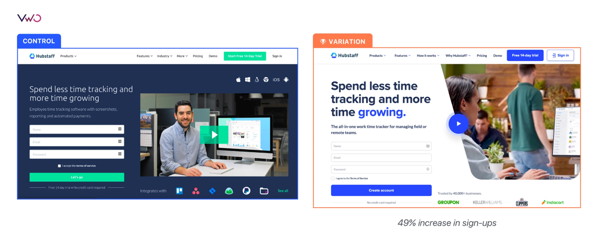 Hubstaff Homepage Redesign