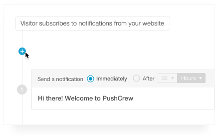 an example of push notifications welcome drip campaign on chrome browser