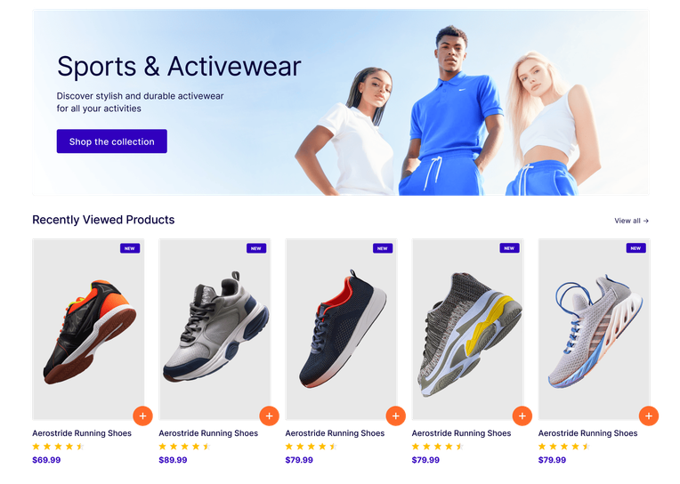 Recently viewed product recommendations helping shoppers continue their buying journey.