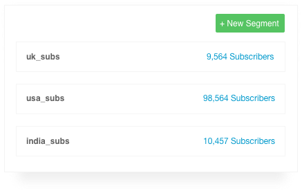 screenshot of segmented audience for push notification campaigns