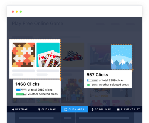 Click Area Heatmaps