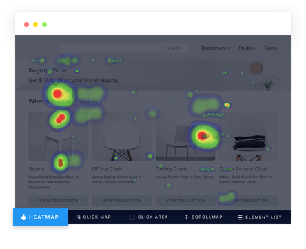 VWO insights website heatmaps