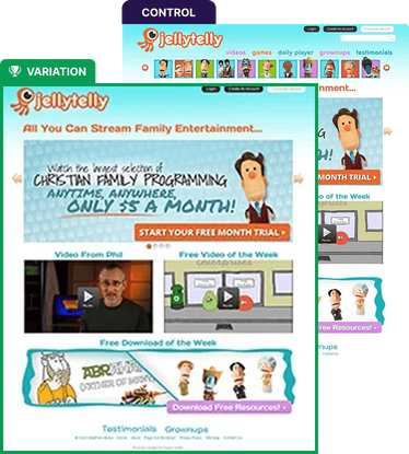 a/b test on Flos website