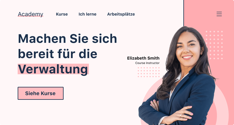  Example of a hero banner with the headline personalized for discount lovers from Germany.