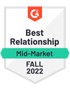 G2 best relationship mid market fall 2022