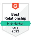 G2 best relationship mid market fall 2022