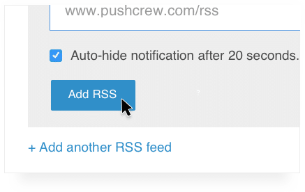 a screenshot of the checkbox of hiding rss feed