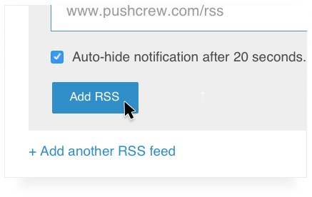 a screenshot of the checkbox of hiding rss feed