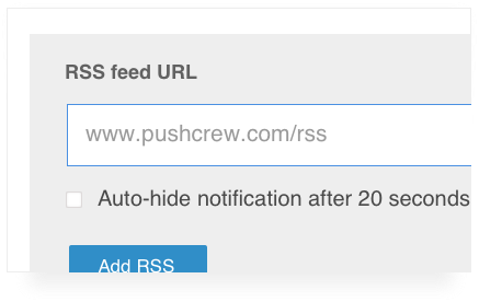 a screenshot of the rss feed feature