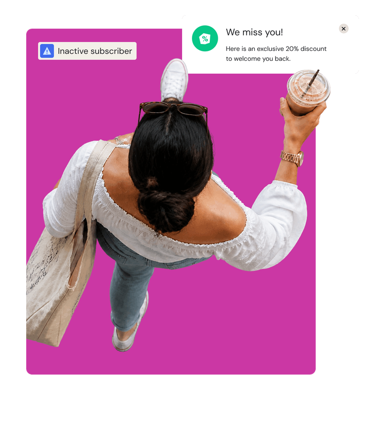 Subscriber receiving a win-back notification
