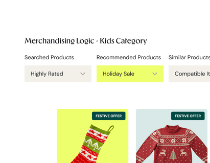 Logique de merchandising pour la catégorie enfants, avec des recommandations pour les soldes des fêtes