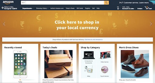 amazon's personalized ecommerce store.