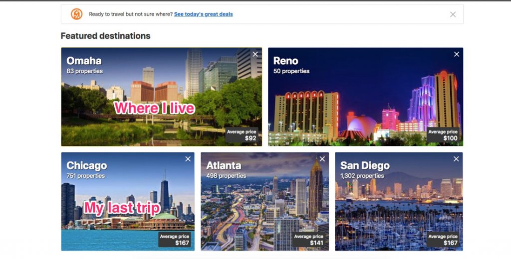 personalized recommendation of various travel places