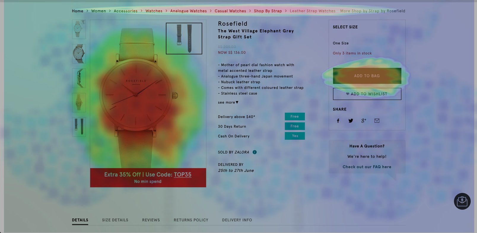 Heatmaps of Product Page