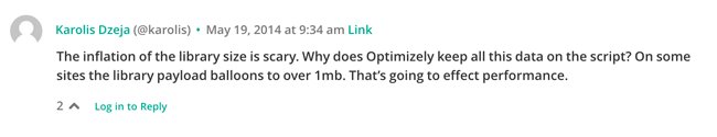 people complaining about optimizely