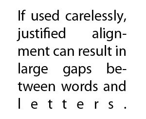 Ineffective justification in text