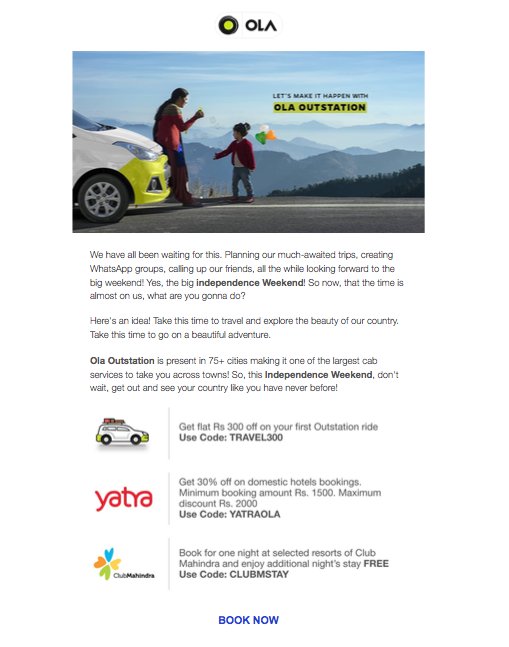 Ola Outstation Email 